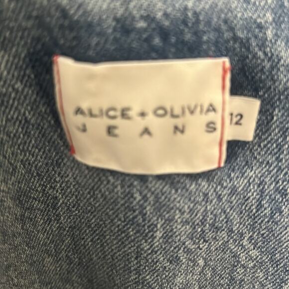 ALICE & OLIVIA DOUBLE BREASTED BUTTON CUFFED NWOT DEMIN BLAZER SIZE 12 - Picture 6 of 12